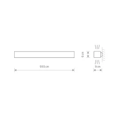 Kinkiet SOFT Grafitowy 1xT8 16W LED 3000K 93,5cm