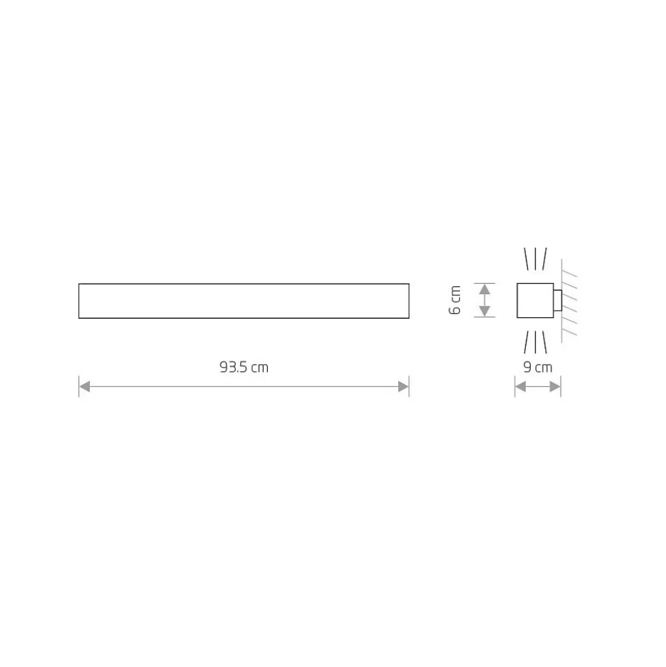 Kinkiet SOFT Grafitowy 1xT8 16W LED 3000K 93,5cm