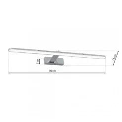 Kinkiet SPLASH Srebrny 16W LED 80cm