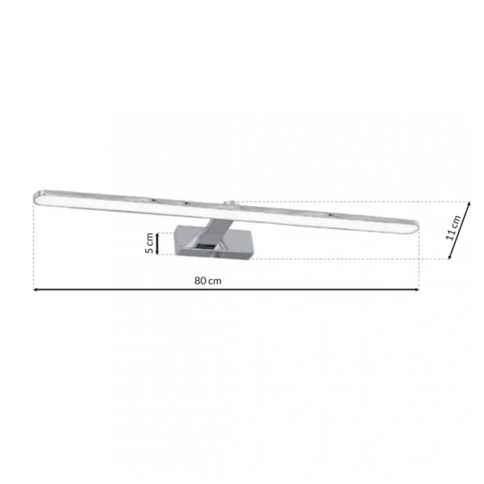 Kinkiet SPLASH Srebrny 16W LED 80cm
