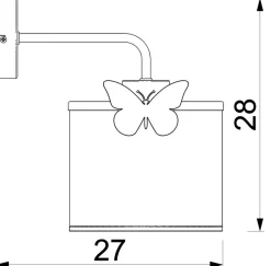 Kinkiet SWEET Różowy BiałyAbażur 1xE27 Motyl