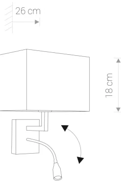 Kinkiet z włącznikiem HOTEL ecru flex