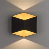 Kinkiet Zewnętrzny TRIANGLES Czarny Złoty 5W LED 3000K IP54