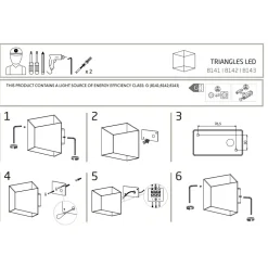 Kinkiet Zewnętrzny TRIANGLES Czarny Złoty 5W LED 3000K IP54