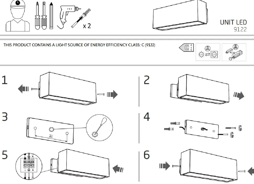 Kinkiet Zewnętrzny UNIT Czarny 5W LED 3000K IP54