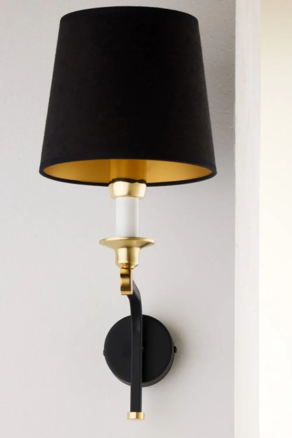 Kinkiet ABANDO złoty czarny abażur 1xE27 * Jupiter Clearance