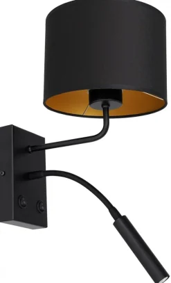 Kinkiet ARDEN Czarny Złoty Abażur 1xE27+G9 * Luminex Sale