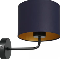 Kinkiet ARDEN Niebieski Złoty Abażur 1xE27 * Luminex Hot