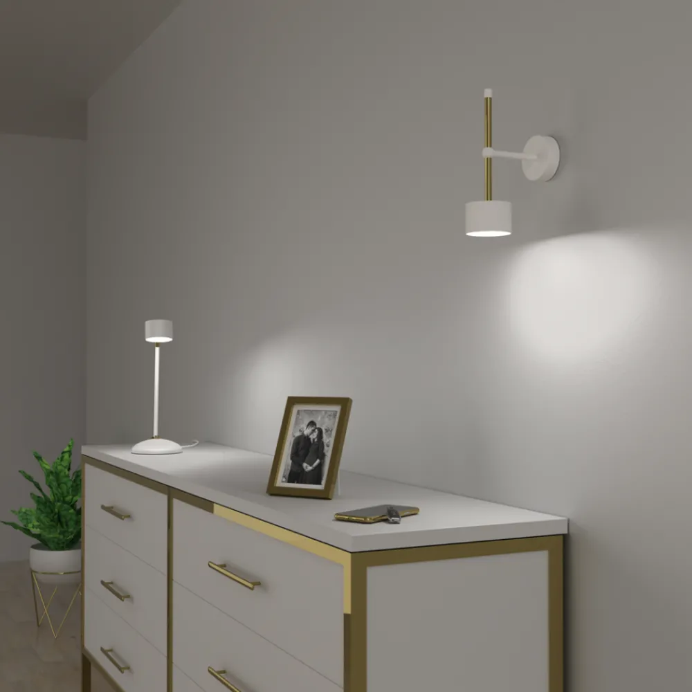 Kinkiet ARENA Biały Złoty 1xGX53 * Eko-light Discount