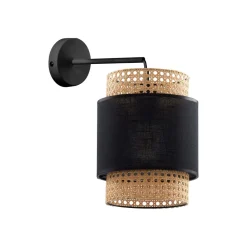 Kinkiet BOHO Czarny Beżowy Abażur 1xE27 * TK Lighting Best