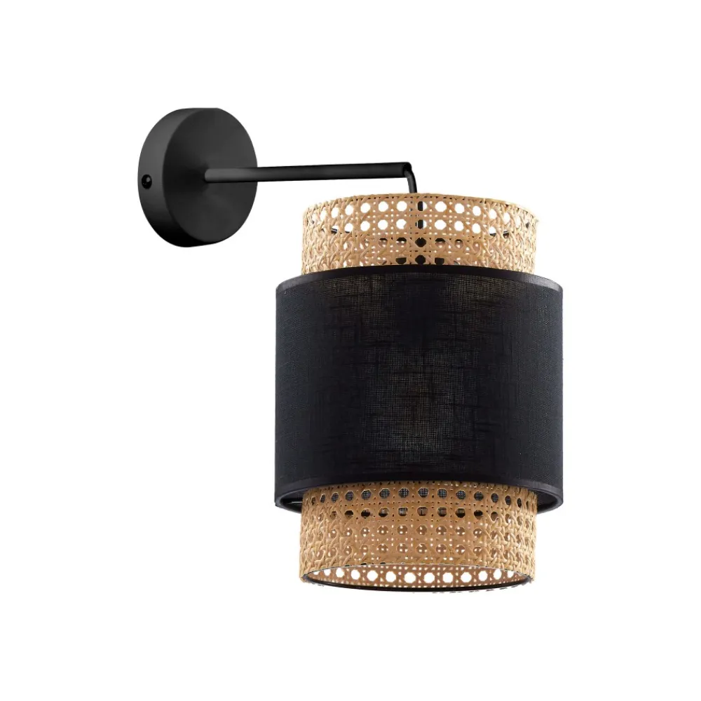 Kinkiet BOHO Czarny Beżowy Abażur 1xE27 * TK Lighting Best