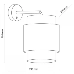 Kinkiet BOHO Czarny Beżowy Abażur 1xE27 * TK Lighting Best