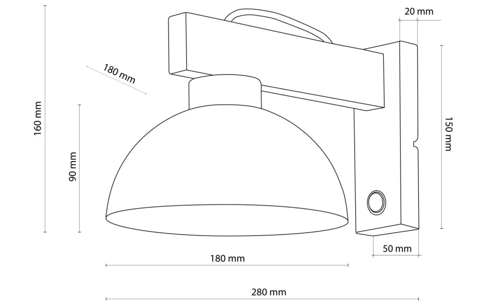 Kinkiet ścienny OSLO Orzech Metalowy Klosz 1xE27 * TK Lighting Discount