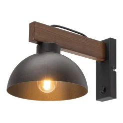 Kinkiet ścienny OSLO Orzech Metalowy Klosz 1xE27 * TK Lighting Discount