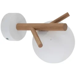 Kinkiet ścienny SHERON Brązowy Biały Szklany Klosz 1xG9 * TK Lighting Best
