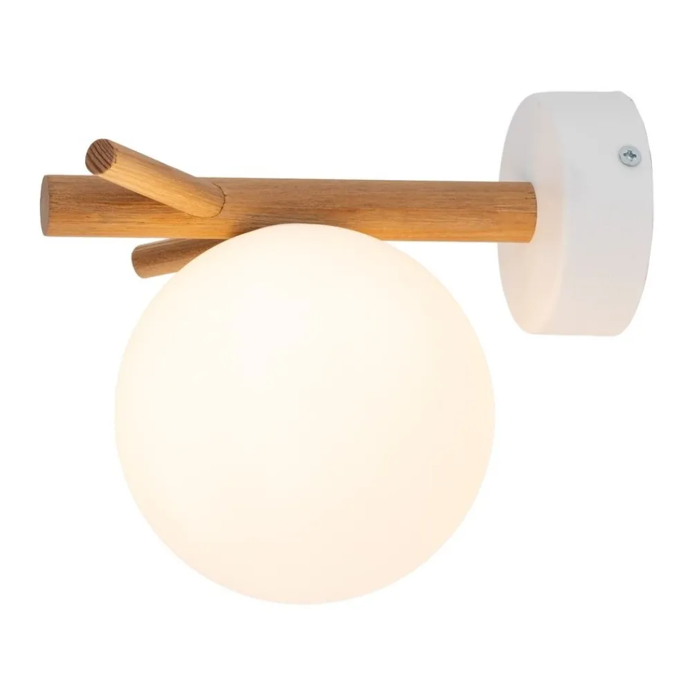 Kinkiet ścienny SHERON Brązowy Biały Szklany Klosz 1xG9 * TK Lighting Best