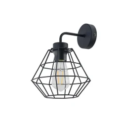 Kinkiet DIAMOND Czarny Metalowy Klosz 1xE27 * TK Lighting Clearance
