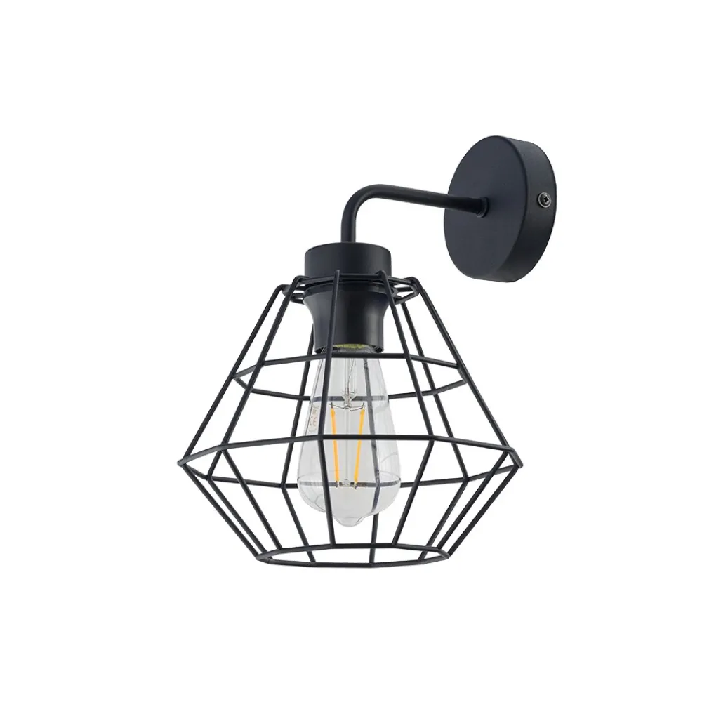 Kinkiet DIAMOND Czarny Metalowy Klosz 1xE27 * TK Lighting Clearance