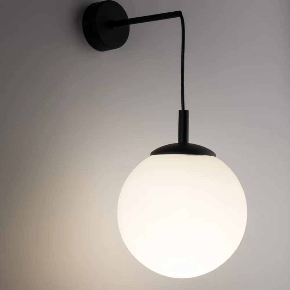 Kinkiet ESME Biały Szklany Klosz 1xE27 * TK Lighting