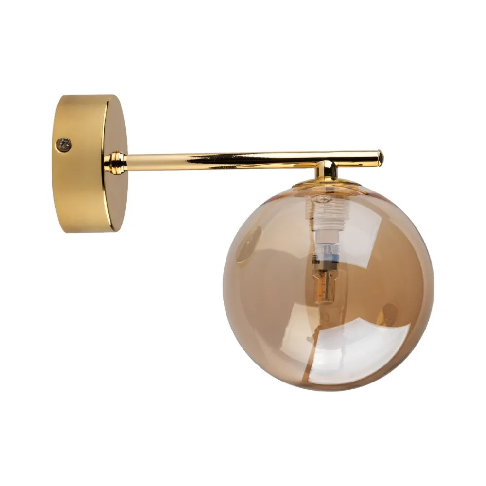 Kinkiet ESTERA Złoty Szklany Klosz 1xG9 * TK Lighting Outlet