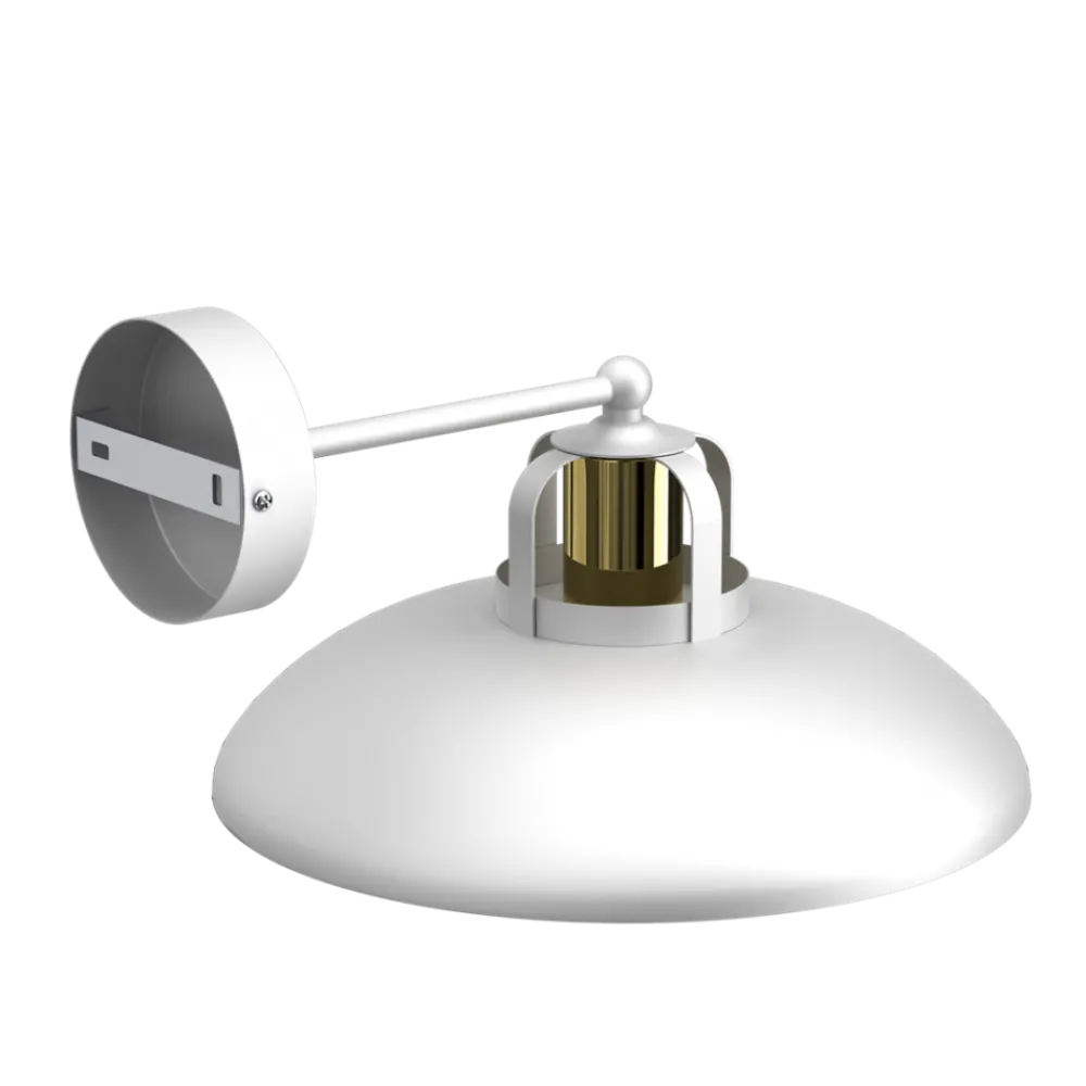 Kinkiet FELIX Biały Złoty Metalowy Klosz 1xE27 * Eko-light Outlet