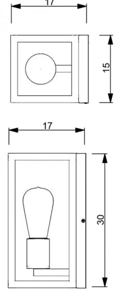 Kinkiet FRAME Czarny Złoty 1xE27 * Luminex Hot
