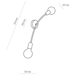 Kinkiet HELIX Czarny Loft 2xE27 * TK Lighting Online
