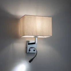Kinkiet HOTEL MOOD kremowy z włącznikiem 1xLED 1xE27 * Nowodvorski