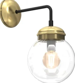 Kinkiet HYDRO Złoty Czarny Szklany Klosz 1xE14 * Luminex Hot