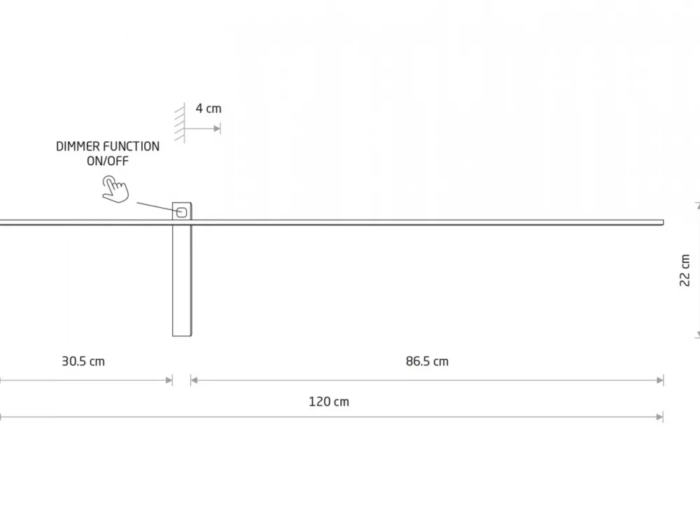 Kinkiet IMPULSE LED L czarny z włącznikiem 3000K * Nowodvorski Online