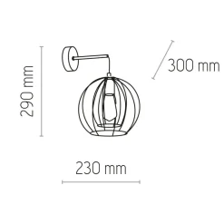 Kinkiet JAULA czarny złoty 1xE27 * TK Lighting Clearance