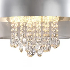 Kinkiet LUNA Srebrny Szklany Klosz Kryształy 1xE14 * Eko-light Clearance