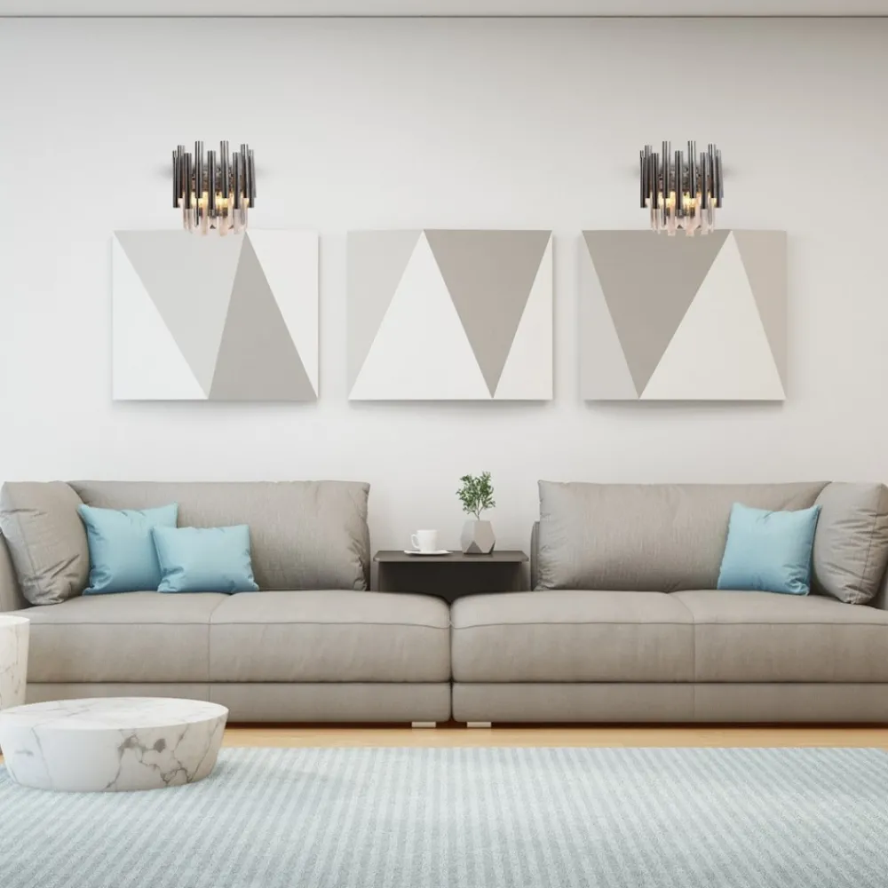 Kinkiet MADISON Srebrny Szklane Kryształy 2xE14 * Eko-light Sale