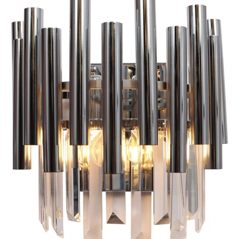 Kinkiet MADISON Srebrny Szklane Kryształy 2xE14 * Eko-light Sale