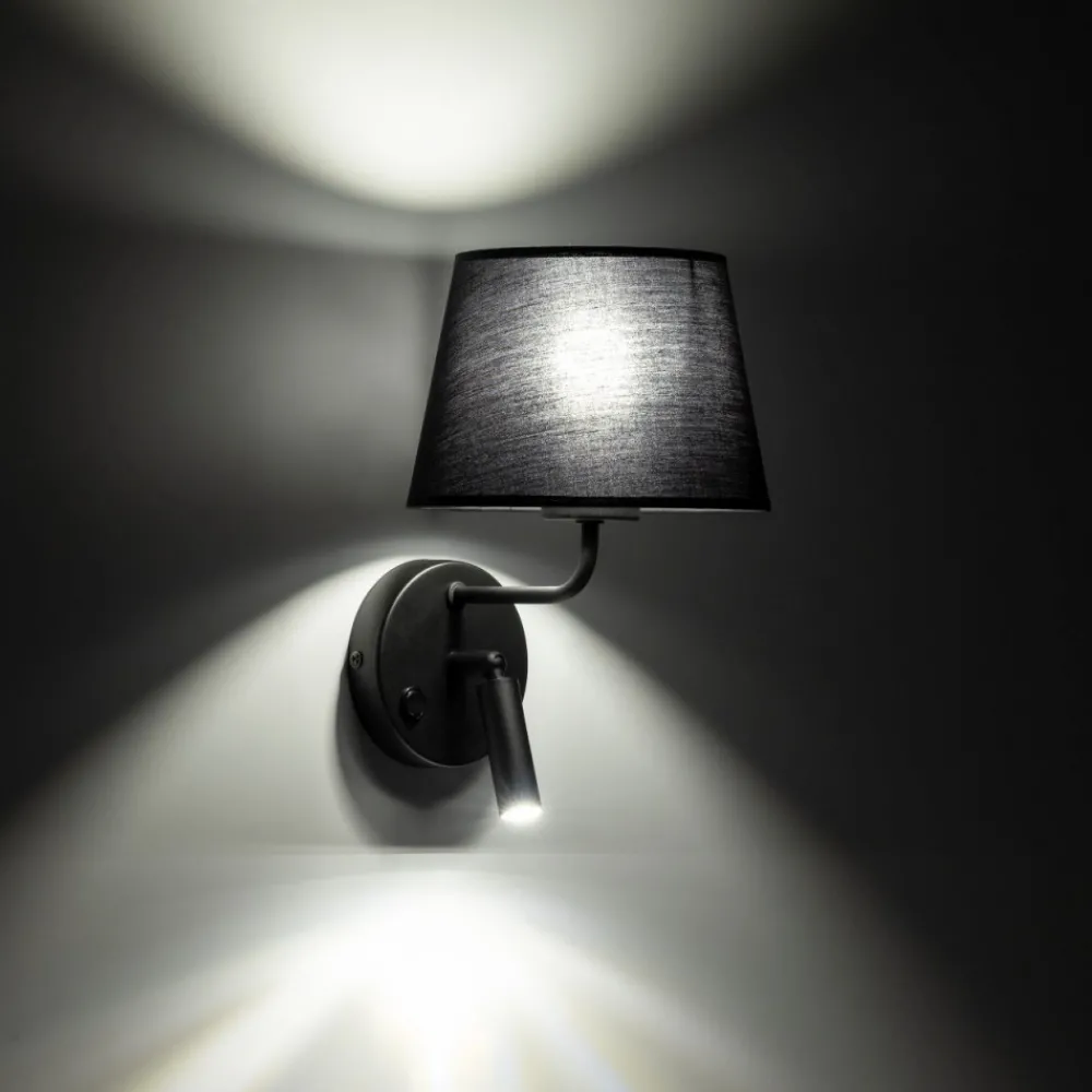 Kinkiet MAJA czarny 1xE27 1xG9 z wyłącznikiem * TK Lighting Outlet