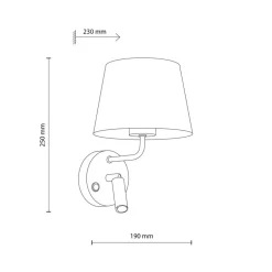 Kinkiet MAJA czarny 1xE27 1xG9 z wyłącznikiem * TK Lighting Outlet