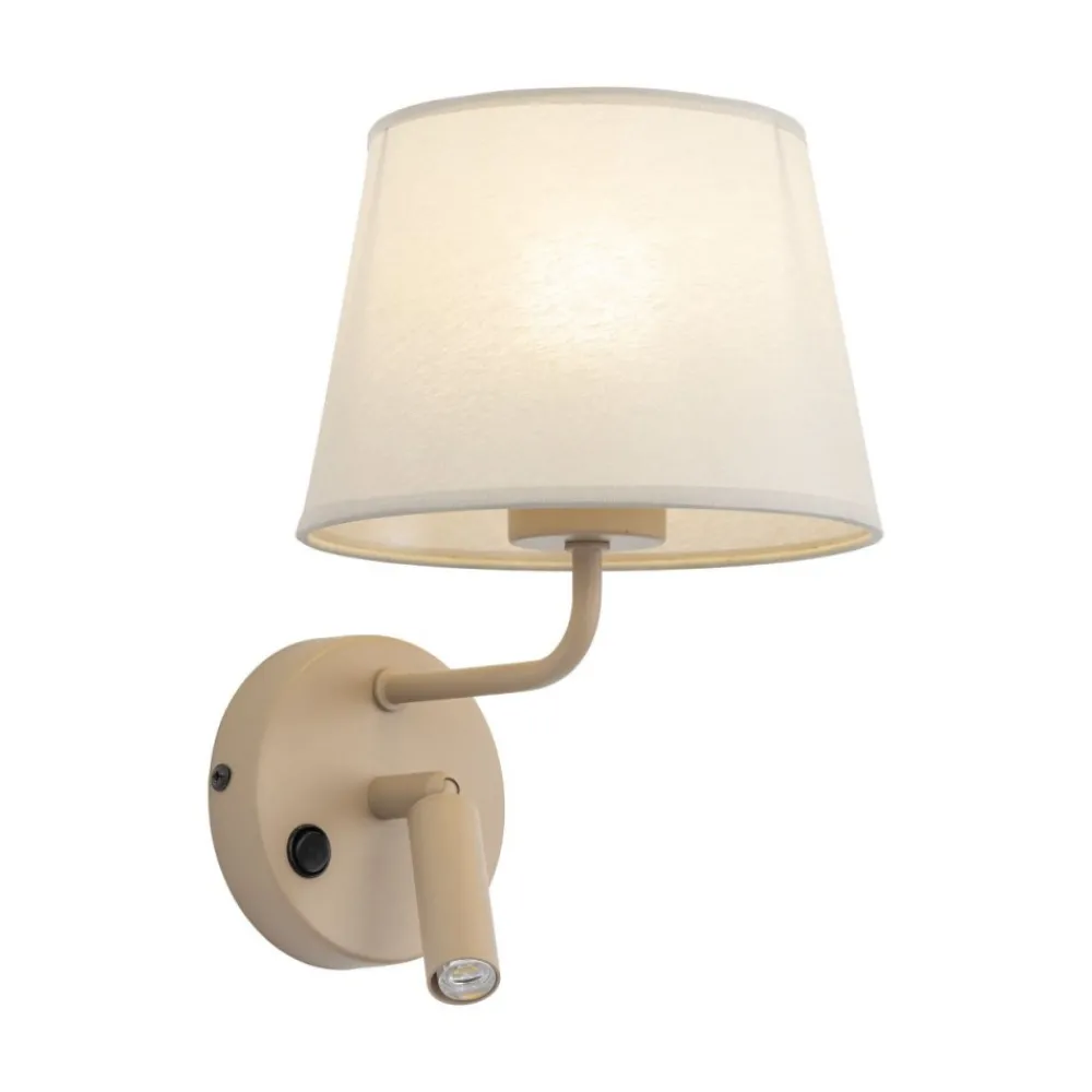 Kinkiet MAJA sabia beżowy 1xE27 1xG9 z lampką do czytania * TK Lighting Hot