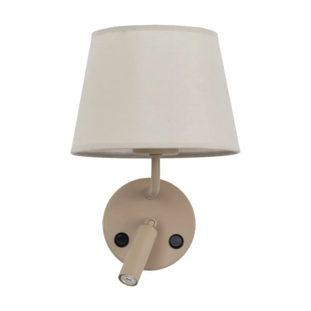 Kinkiet MAJA sabia beżowy 1xE27 1xG9 z lampką do czytania * TK Lighting Hot