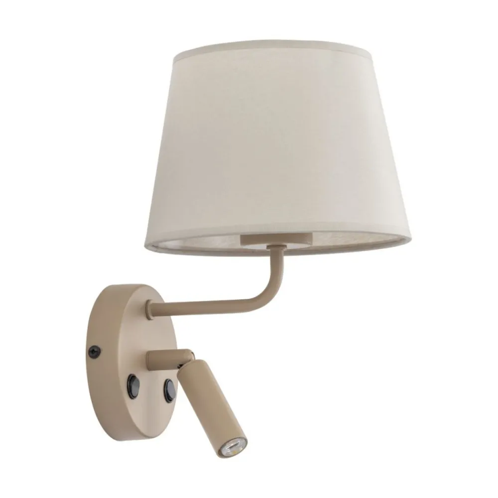 Kinkiet MAJA sabia beżowy 1xE27 1xG9 z lampką do czytania * TK Lighting Hot