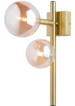 Kinkiet NEPTUN Złoty Bursztynowy Szklane Klosze 2xG9 * Jupiter Hot