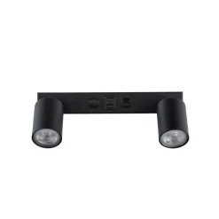 Kinkiet NEX czarny 2xGU10 z wyłącznikiem i USB * TK Lighting Sale