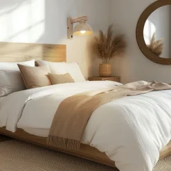 Kinkiet OSLO sabia drewno beżowy 1xE27 * TK Lighting Sale