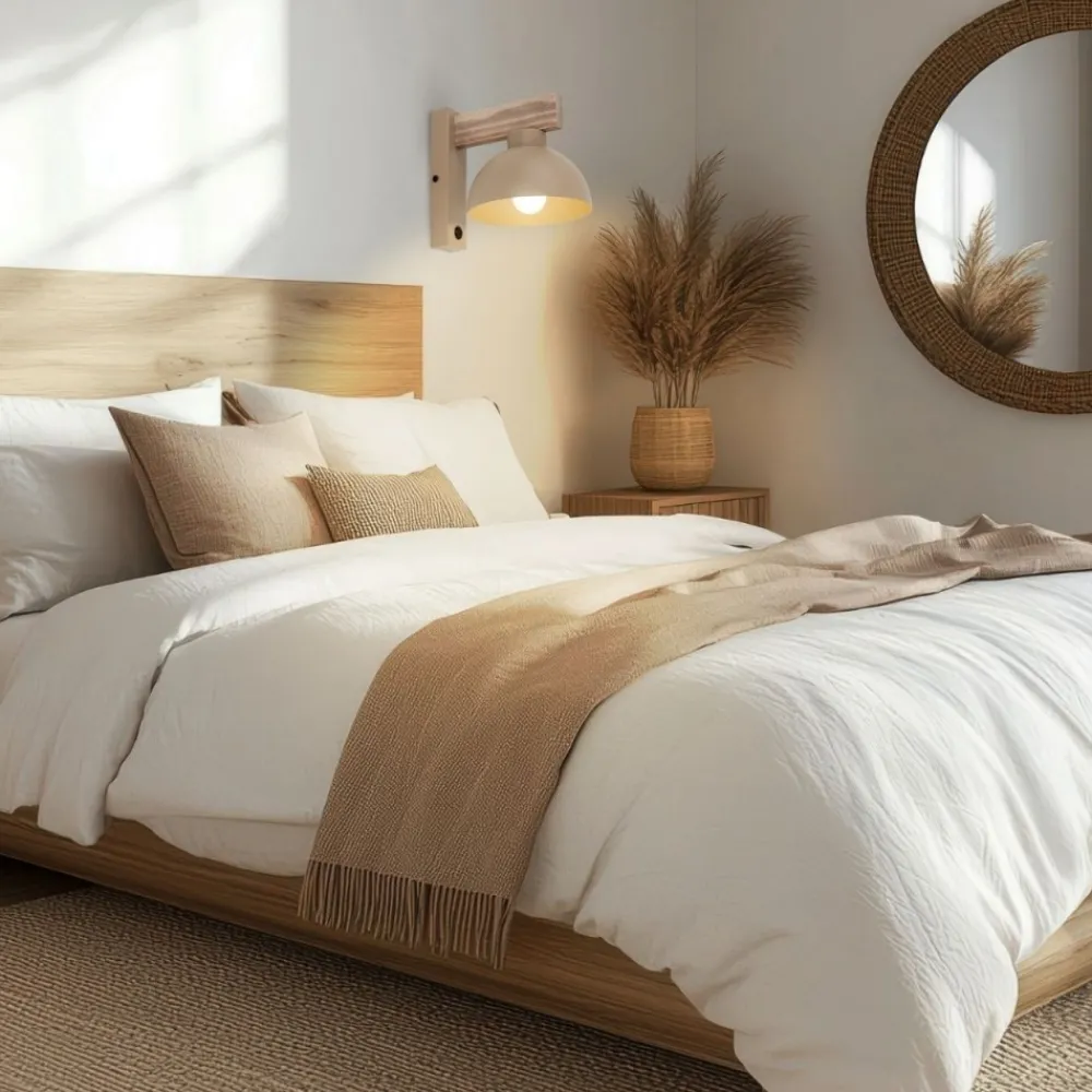 Kinkiet OSLO sabia drewno beżowy 1xE27 * TK Lighting Sale