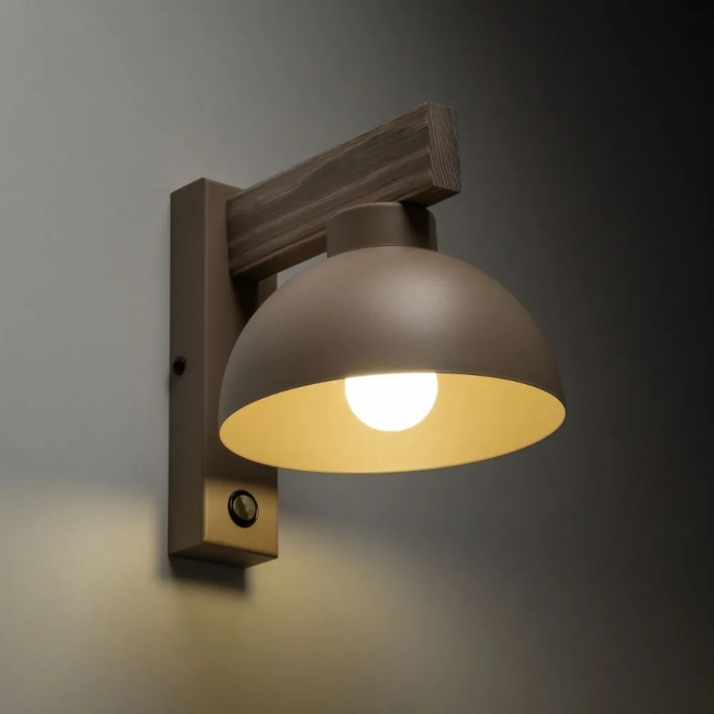 Kinkiet OSLO sabia drewno beżowy 1xE27 * TK Lighting Sale