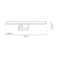 Kinkiet PINTO Czarny 12W LED 50cm * Eko-light New