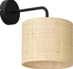 Kinkiet RATTAN Czarny Beżowy Abażur 1xE27 * Luminex Discount