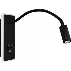 Kinkiet Regulowany BASE Czarny Ładowarka USB 8W+2W * Eko-light Clearance
