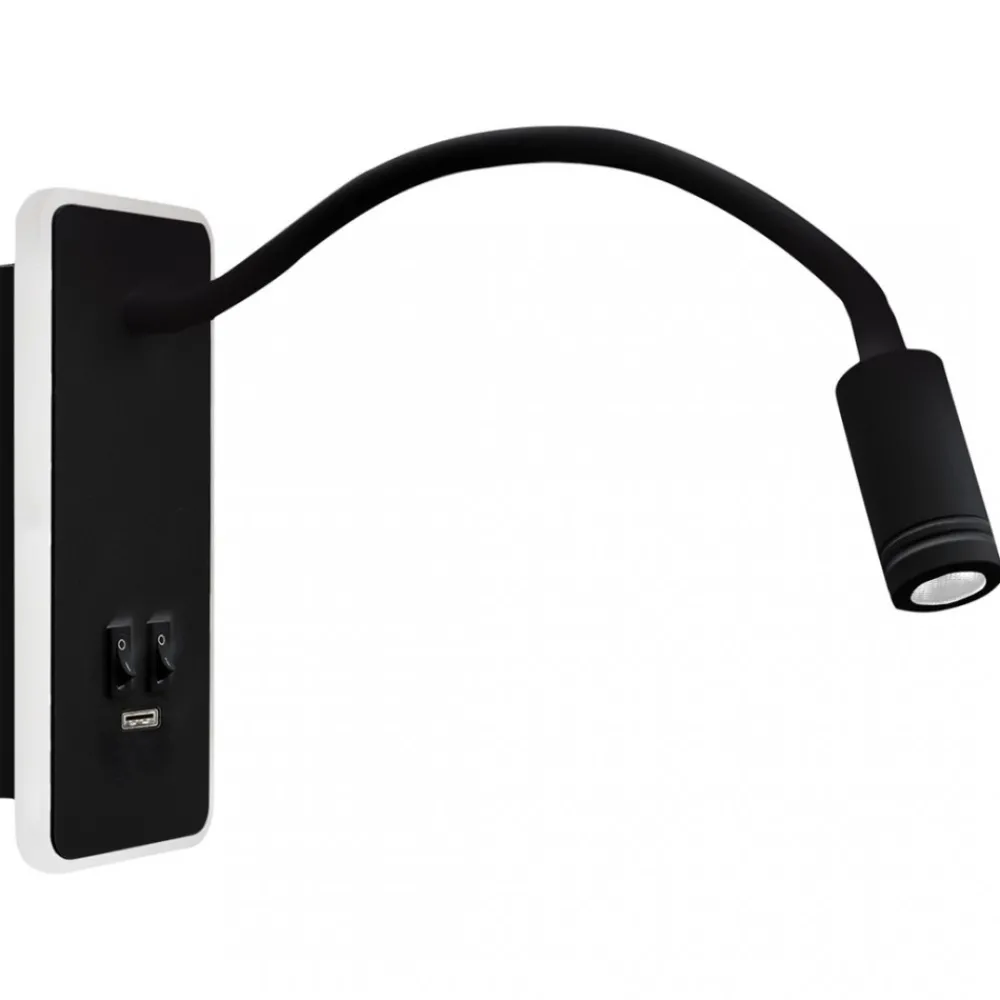 Kinkiet Regulowany BASE Czarny Ładowarka USB 8W+2W * Eko-light Clearance