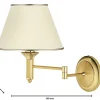 Kinkiet Regulowany CLASSIC Złoty Ecru Abażur 1xE27 * Jupiter New