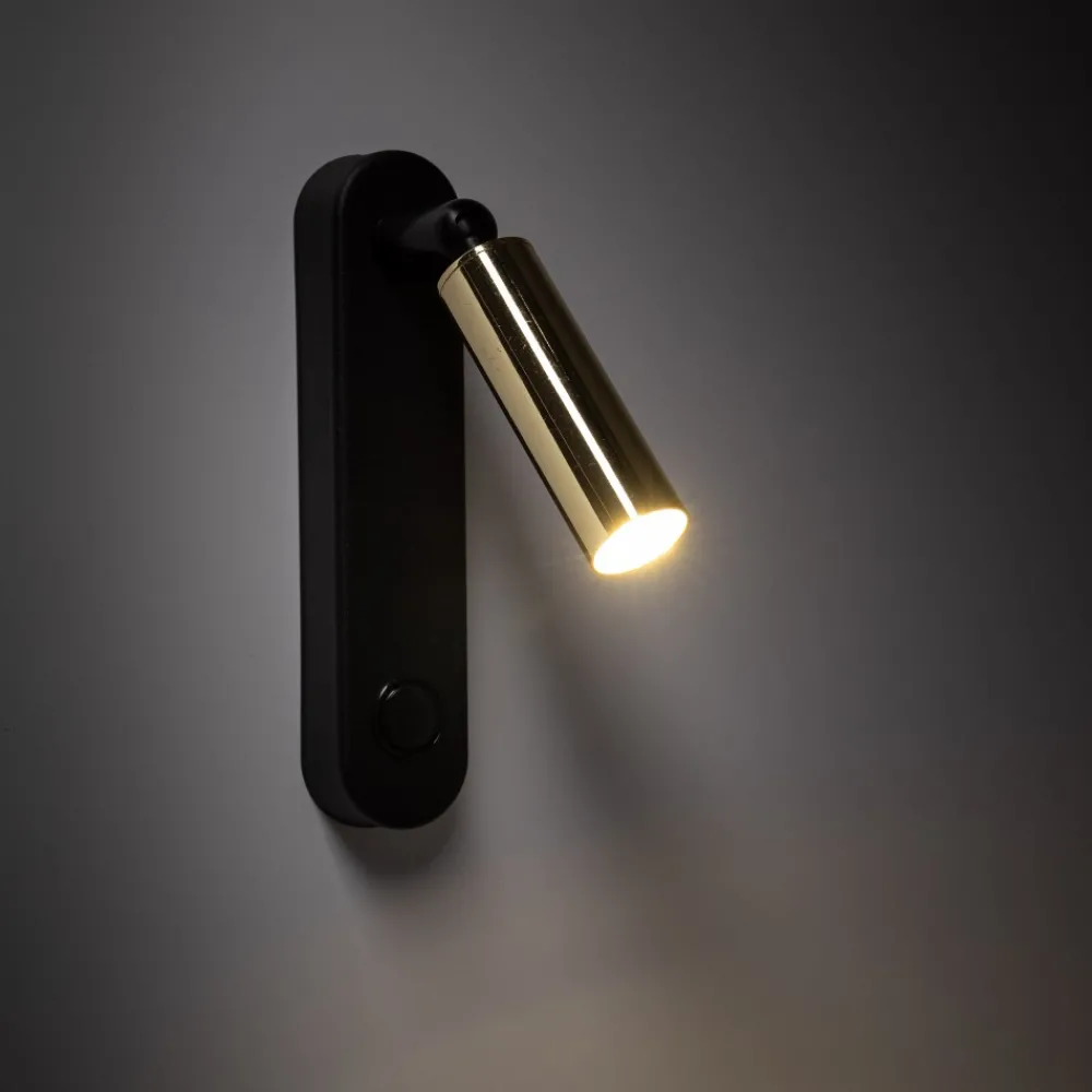 Kinkiet Regulowany ENZO Czarny Złoty 1xG9 * TK Lighting Online